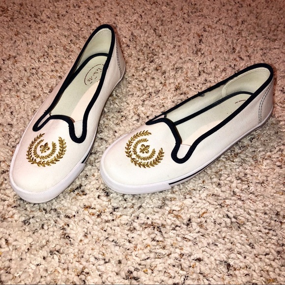 Talbots Shoes - Talbots White Shoes with Gold Detail